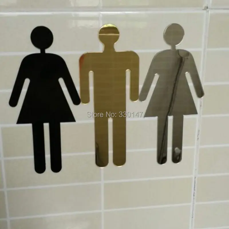 2 шт. Мужская и женская акриловая 3d наклейка на стену дверь Декор для дома|home