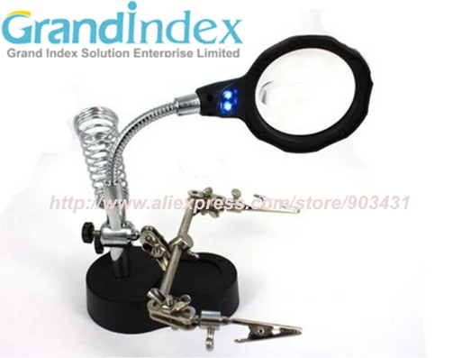 Бесплатная доставка: Вспомогательный зажим Лупа со светодио дный подсветкой MG16126