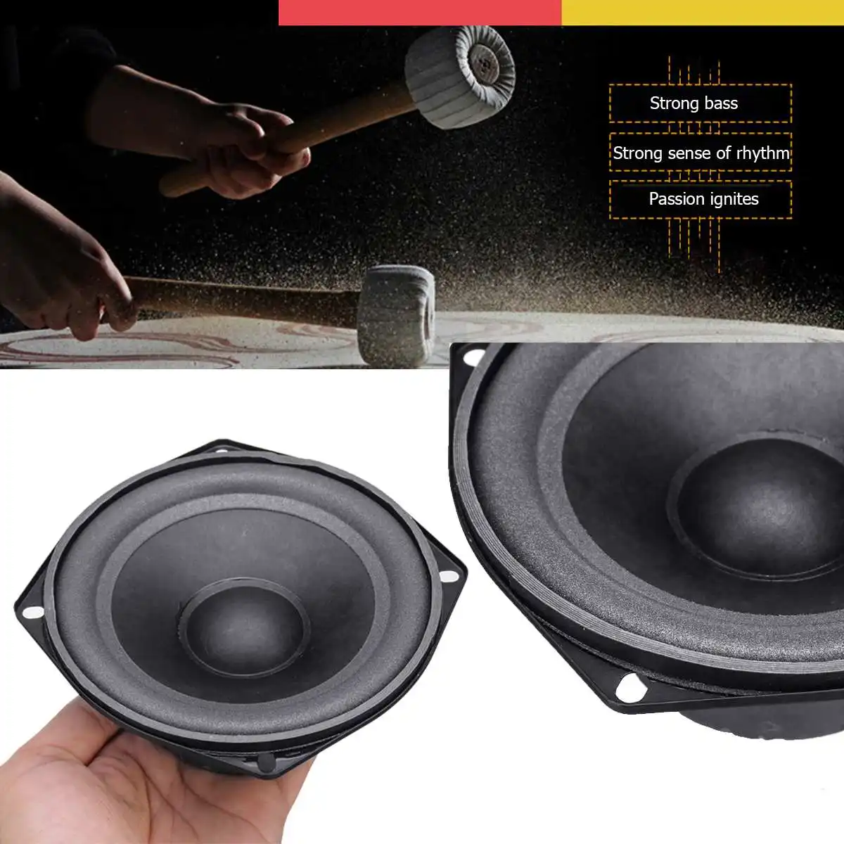 2PSC DIY сильный бас-гудок 5,25 ''аксессуары для динамиков 30 Вт сабвуфер звуковая коробка обновление двери автомобиля аудио стерео громкий динамик