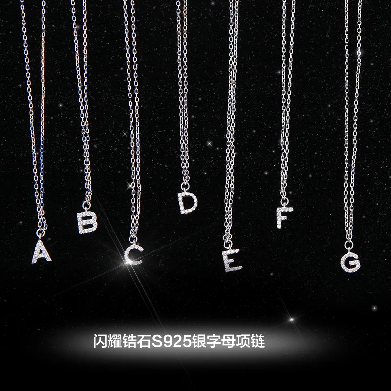 T Z Элитный бренд Новый 26 ожерелье с буквами кулон Настоящее 925 стерлингового