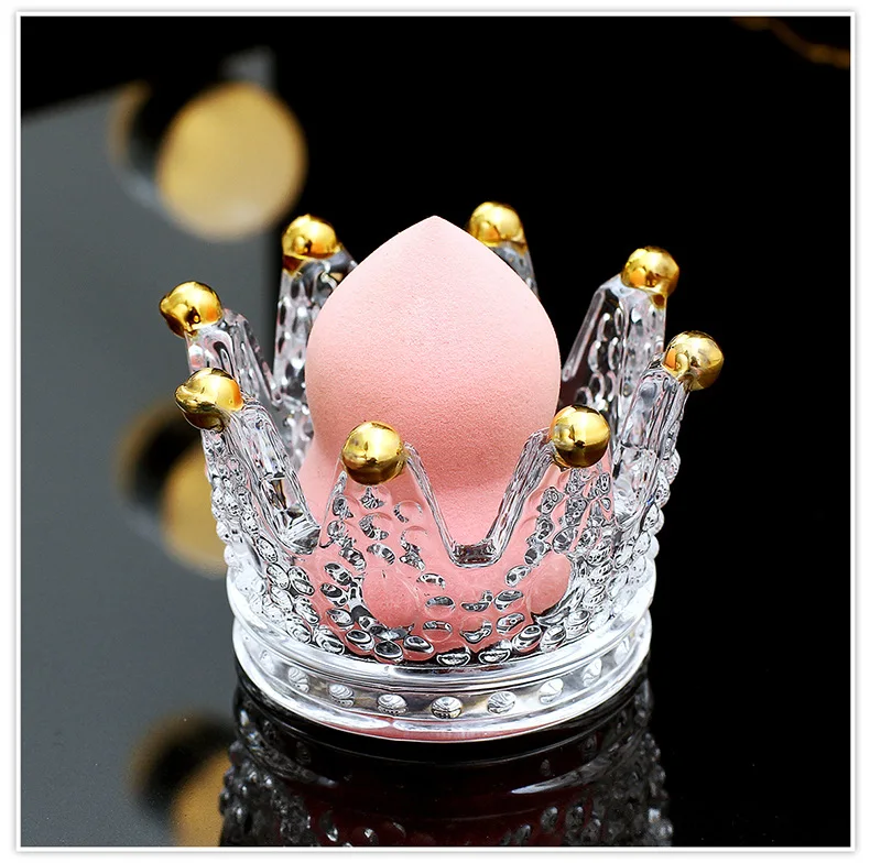Стекло Royal Crown губкой держатели Puff Дисплей стенд спонж в форме яйца сушилка кронштейн Хранение Косметики Косметическая пуховка Органы