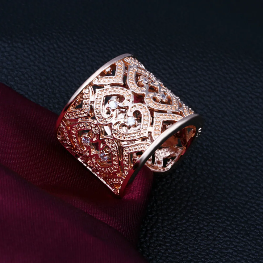 Розовое золото открытые кольца для большого пальца посеребренные женщин модный