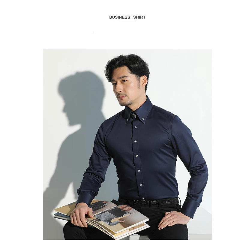 Модная мужская рубашка Deepocean приталенная с длинным рукавом брендовая хлопковая