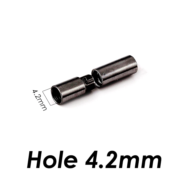 Black 4.2mm 2 шт./лот Высокое качество нержавеющая сталь ювелирный разъем кожаные застежки для DIY кожаный шнурок для Подвески Браслеты Изготовление ювелирных изделий - Цвет: Black 4.2mm