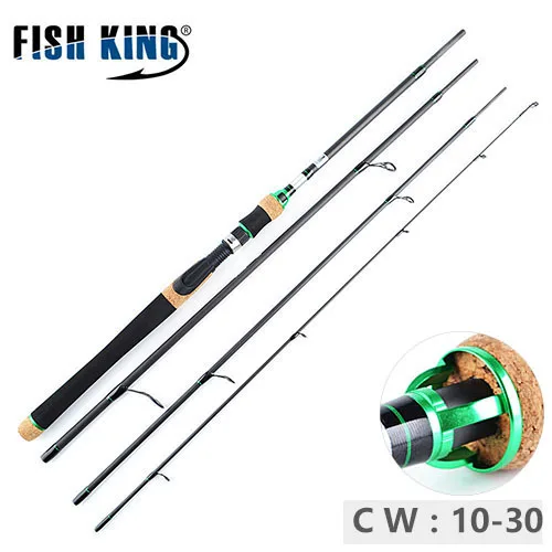FISH KING 4 секции H power 10-30 г углерод, Сверхлегкий Спиннинг Удочка 10-20LB литье приманки удочки для путешествий - Цвет: Черный