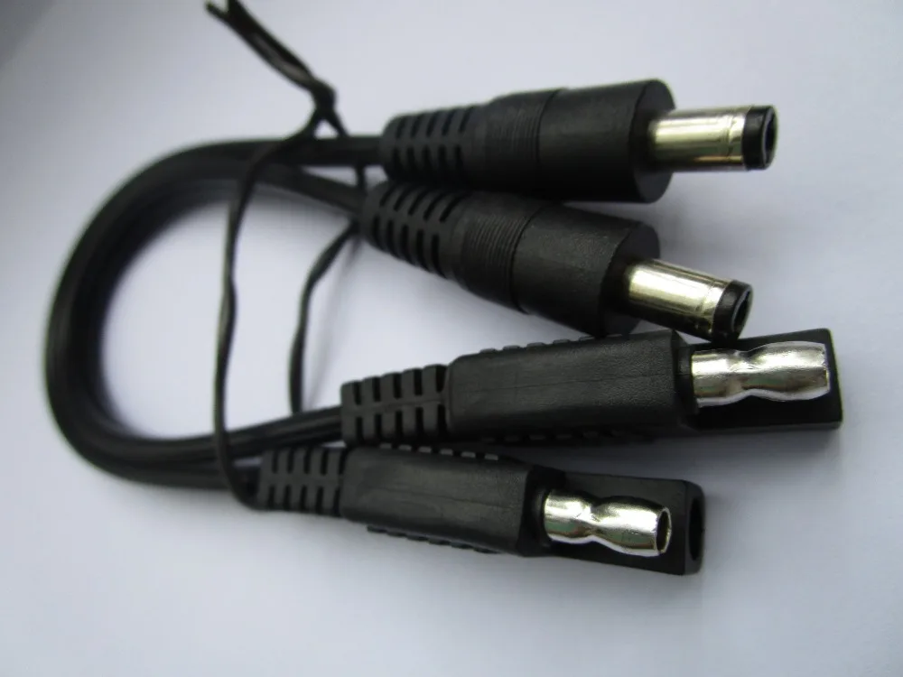 2 шт. 5 5x2 1x10 мм DC power штекер для SAE автомобильный удлинитель 1.31мм ^ x2C 16AWG 25 см черный