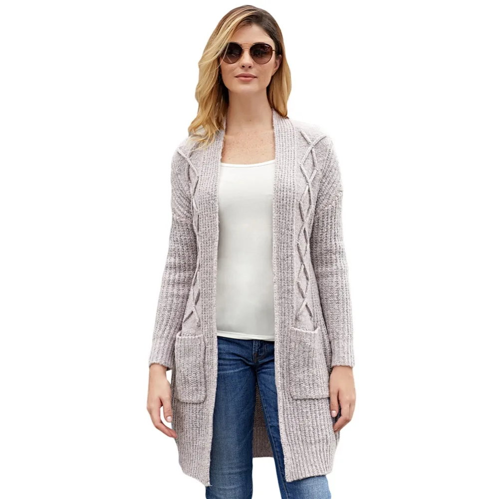 Кардиган свитер женский длинный участок 2018 Зима Новая европейская версия