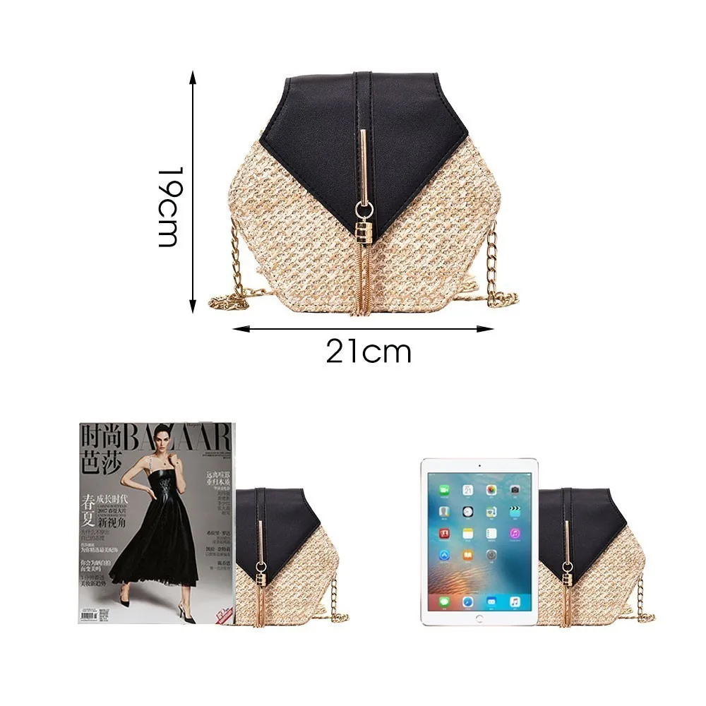 Модная женская простая соломенная сумка TTOU плетеные женские сумки на плечо с