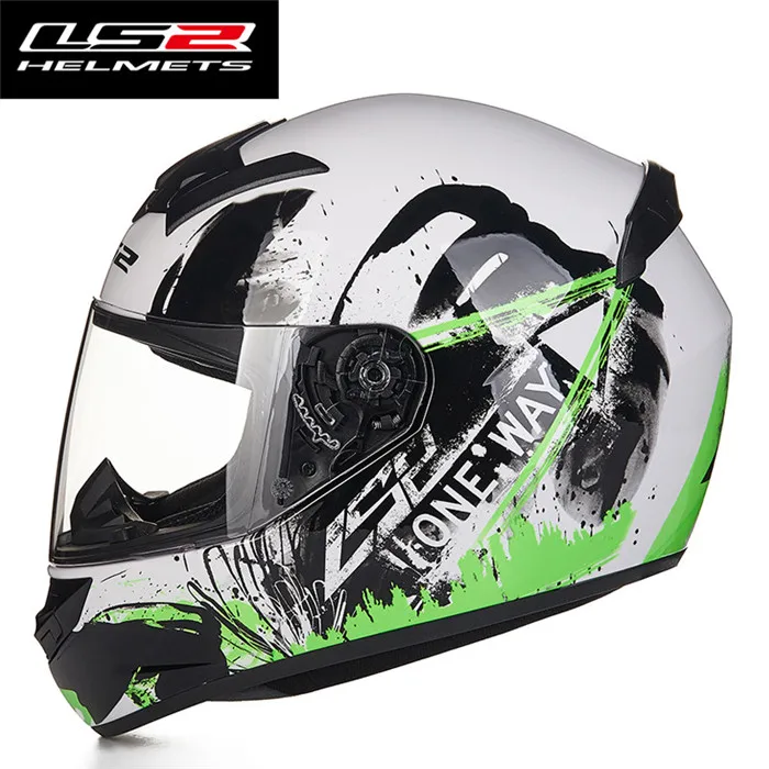 LS2 Шлемы FF352 петухи мотоцикл полный шлем Casco Capacete de motociclista скутер шлем для мужчин и женщин - Цвет: Flutter Green