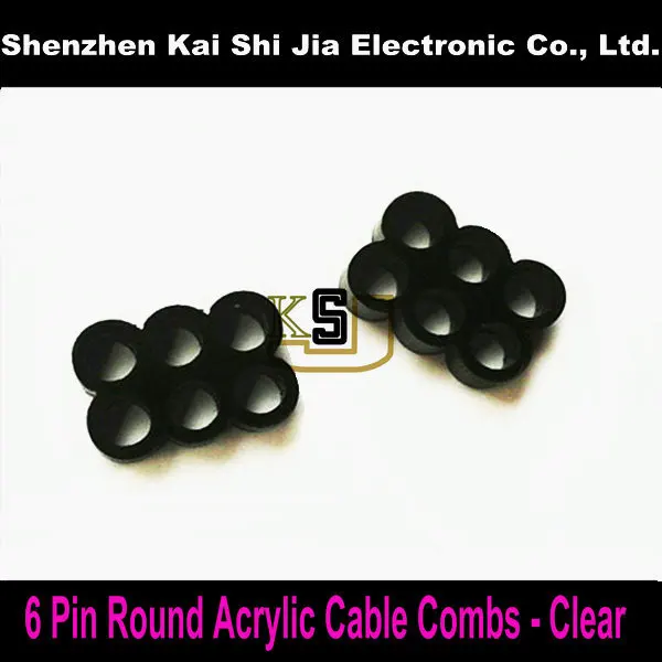 6 контактный акриловый круглый кабель расчески для 3 мм силовые кабели черный|6