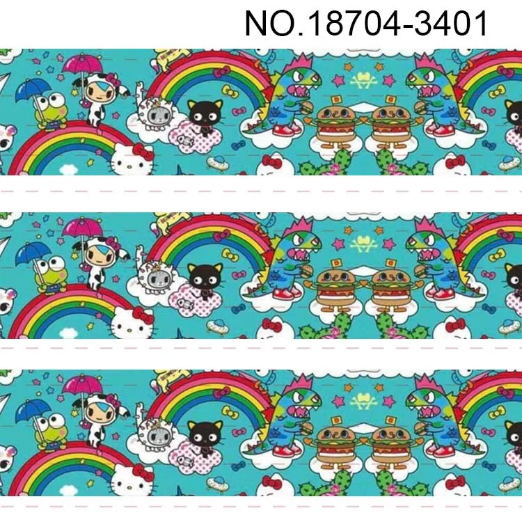 18704-3401 10 метров-разных размеров-С рисунком печатных Grosgrain ленты-Токидоки печатных ленты - Цвет: 18704-3401