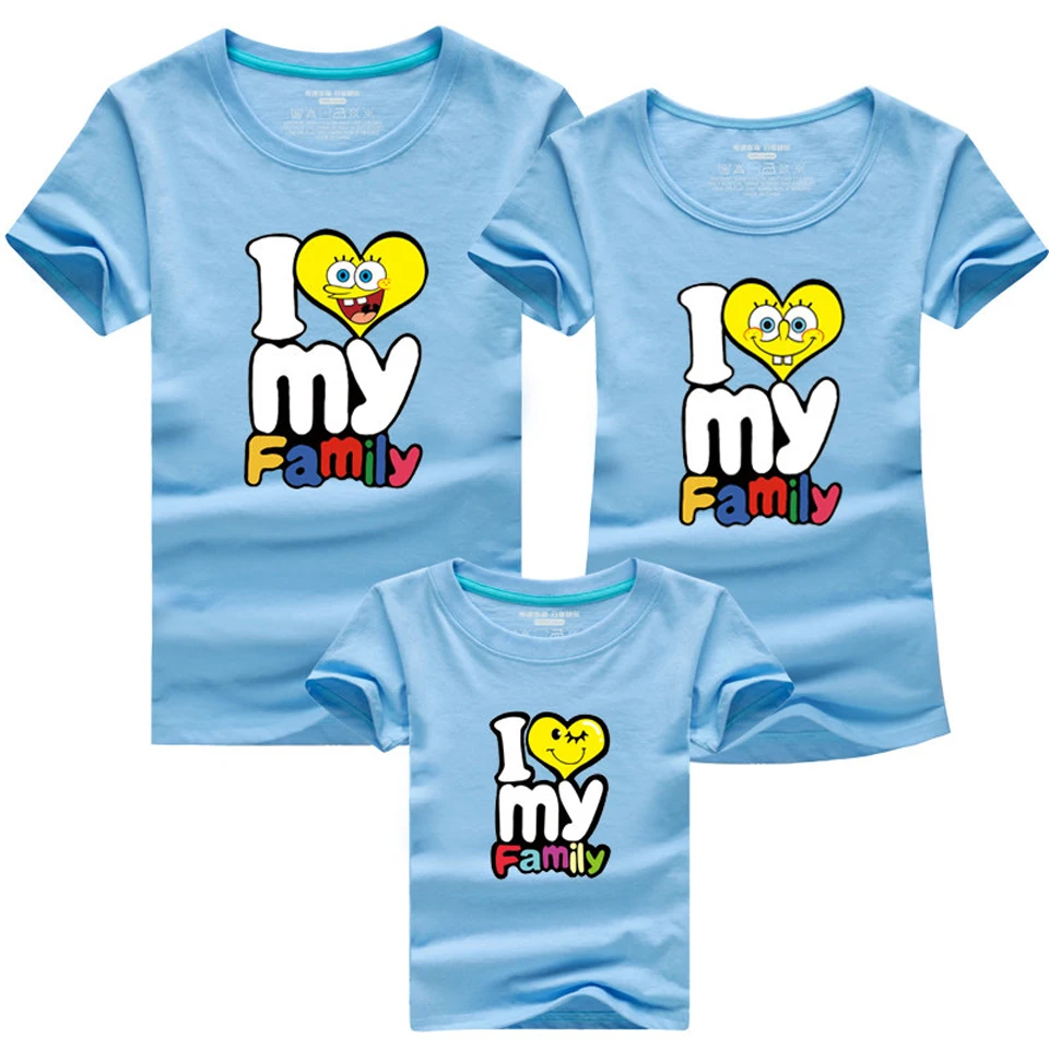 Одинаковая одежда для семьи Одежда мамы папы дочки и малышей Хлопковые футболки