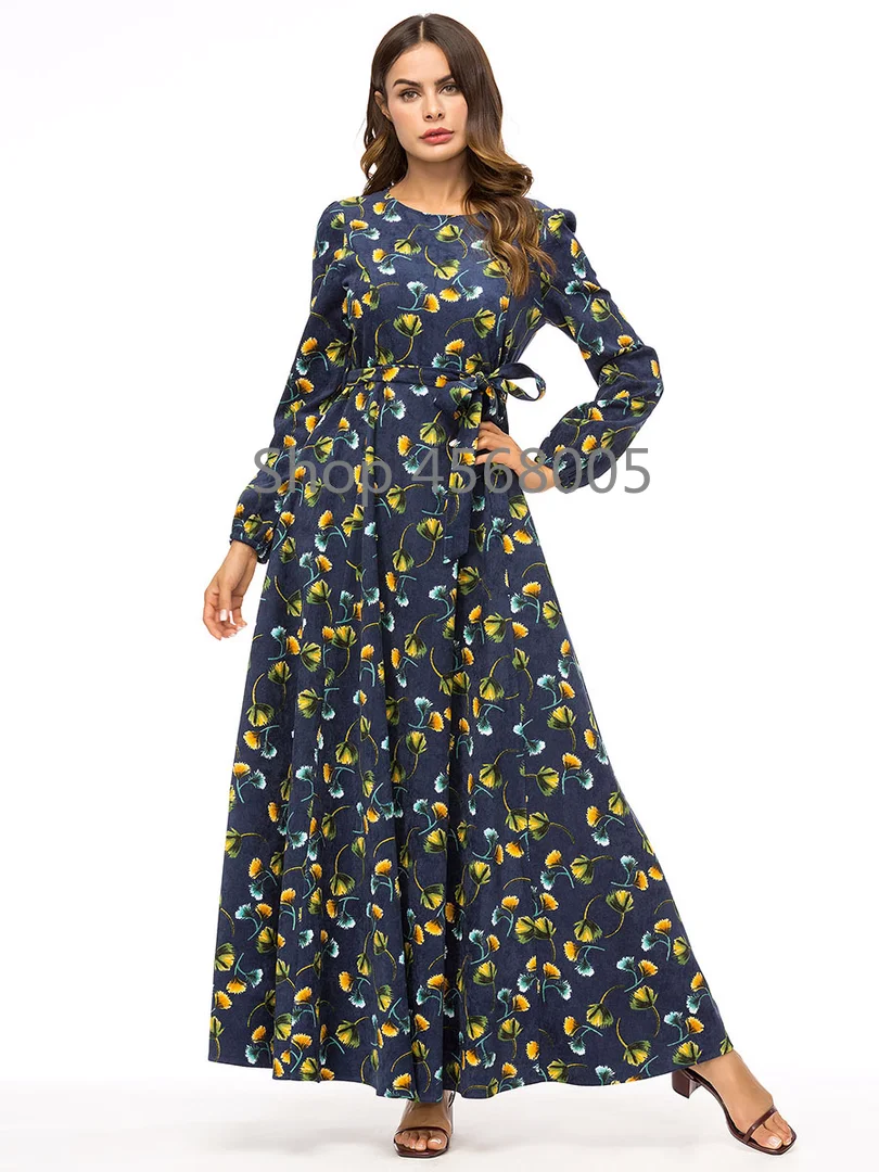Abayas для женщин большие размеры исламская костюмы 4XL с длинным рукавом бинты Макси