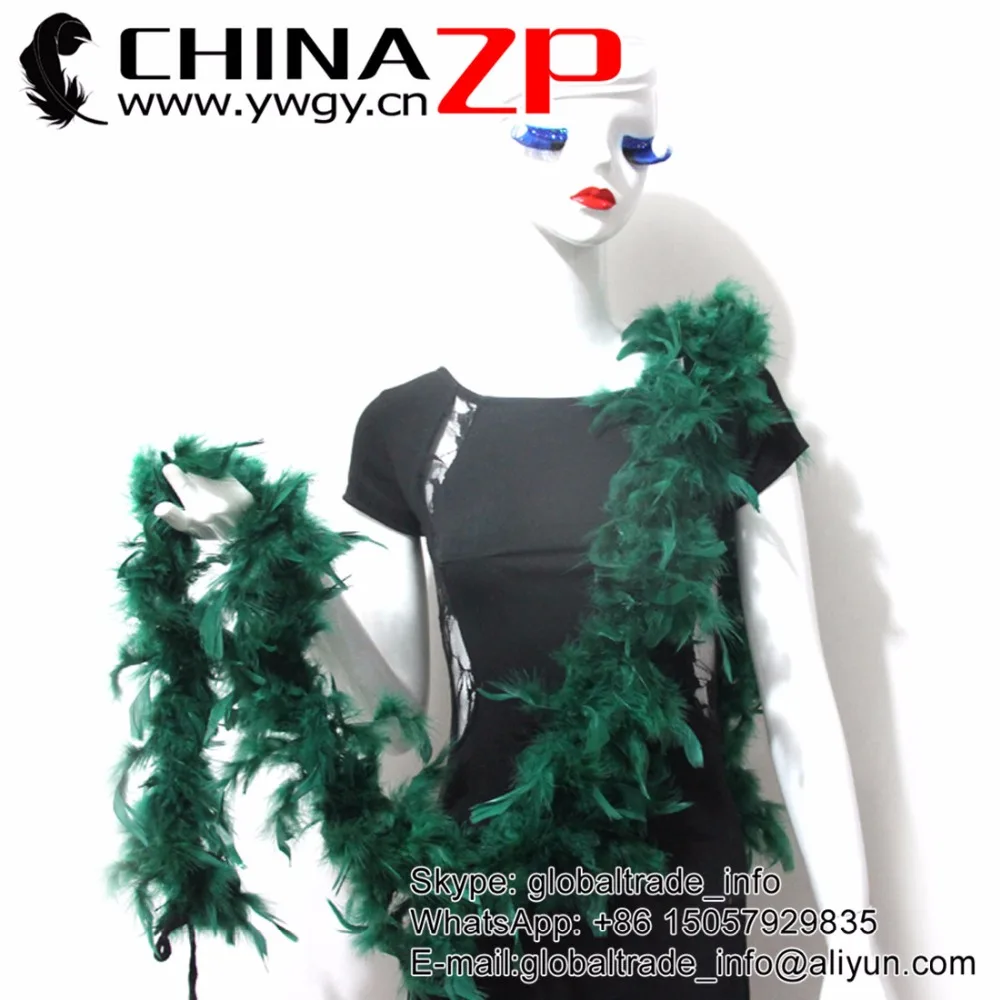 

Gold Manufacturer CHINAZP Factory 10yards/lot Promotional 40G Peacock Green Turkey Feathers Boa for Party Dresses