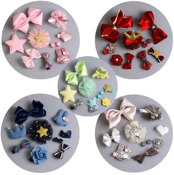 10 в одном Корея Babyshower Box ленты для волос Бобби Pin Babygirl Дети Свадьба День рождения
