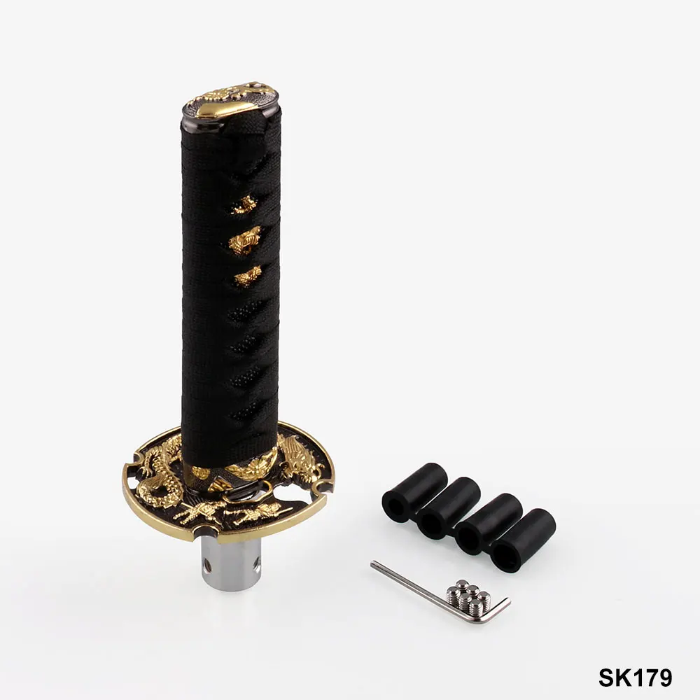 SK179-BK Jdm короткий самурайский меч Золотого Дракона ручка переключения 152 мм 205 мм металлический Утяжеленный переключатель Катана для универсального автомобиля SK178 - Название цвета: SK179-BK
