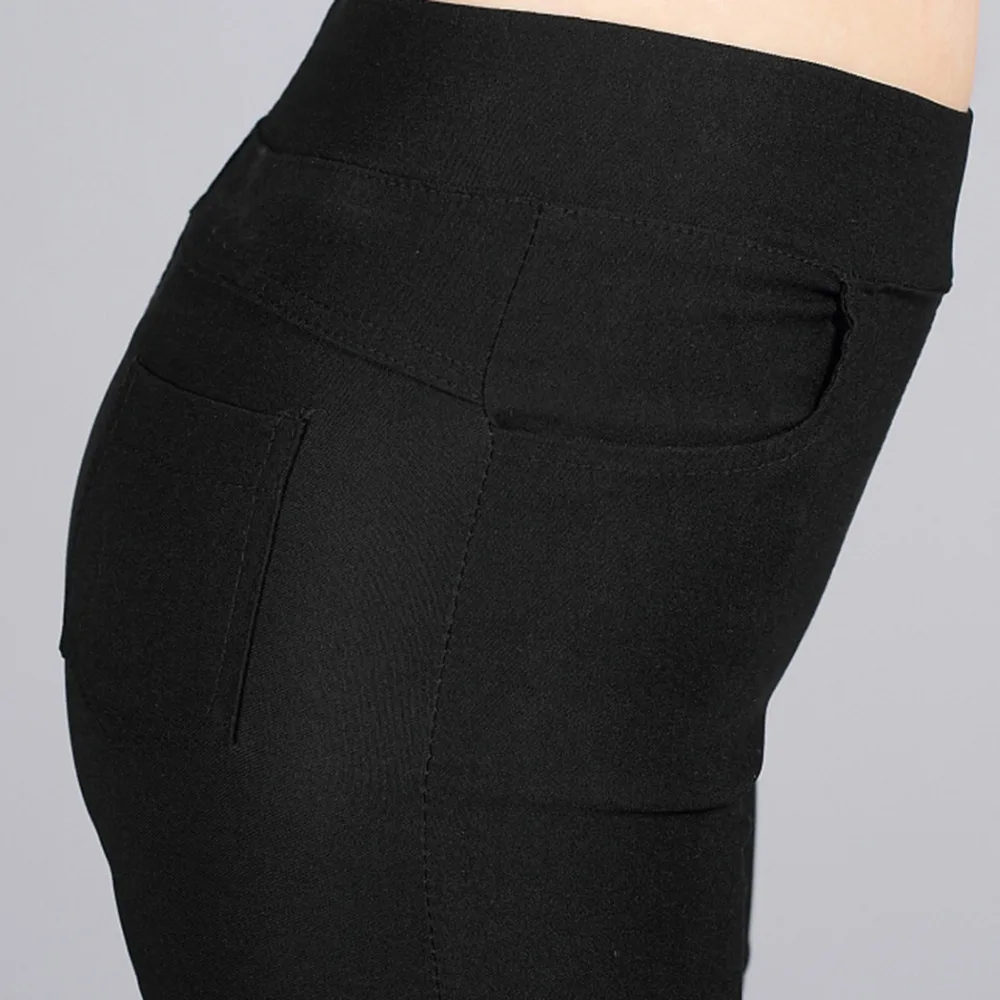 Размера плюс 4XL женские летние штаны с кружевом кроше Стразы обтягивающие