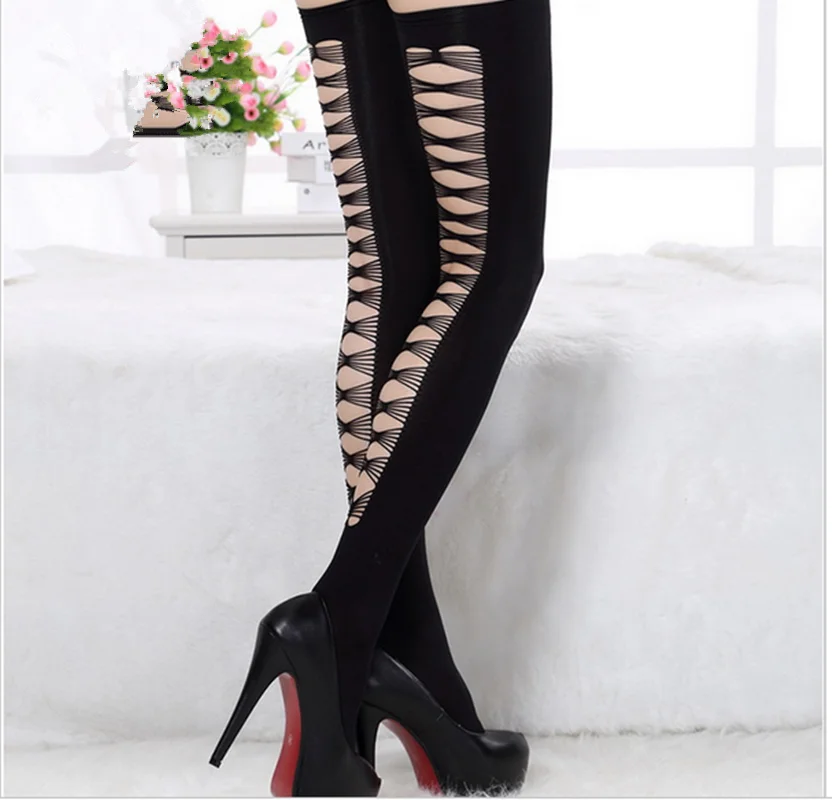 DDLC1 сексуальные нейлоновые компрессионные черные женские чулки до колена