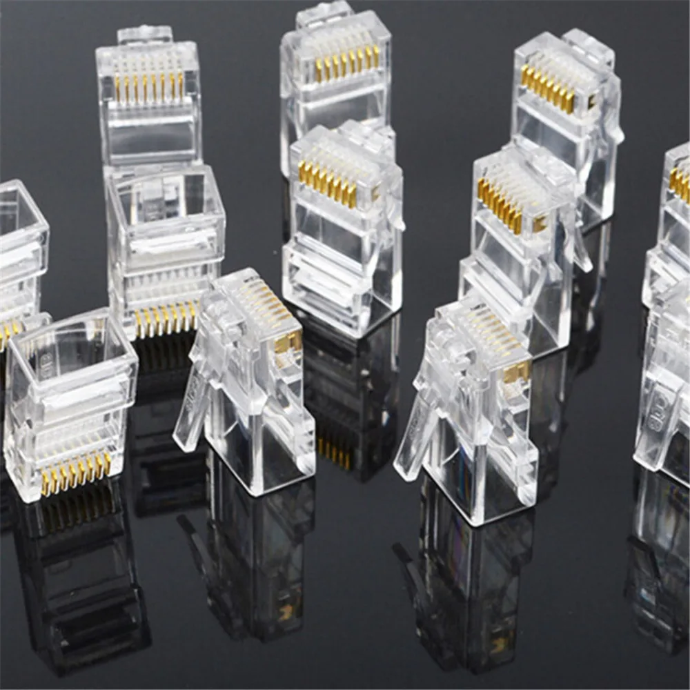 JRGK 100 шт. Cat5 Cat6 разъем RJ45 сетевой кабель штекер неэкранированный 8 Pin модульные UTP