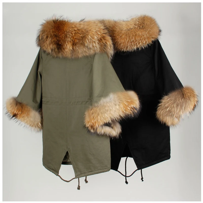 Женская парка с большим капюшоном черная Повседневная теплая куртка