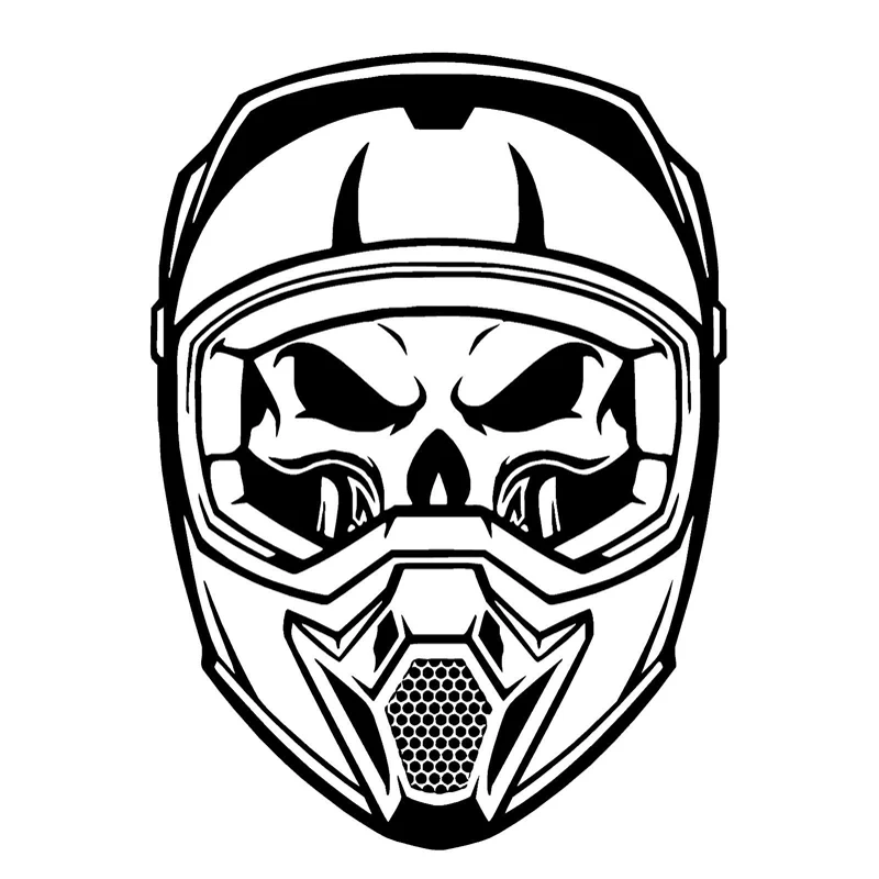 

13.3cm*18.4cm Skull Helmet Fashion Decor Stickers Decals Vinyl Car Styling Black/Silver S3-6909