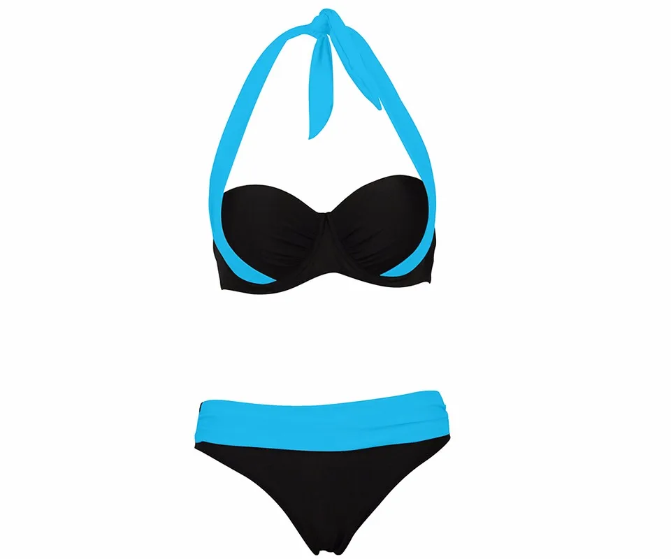 Женский купальник с высокой талией сексуальный бикини пуш ап топом на бретельках