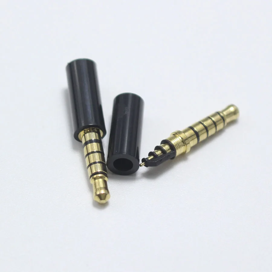 1pcs 3.5mm 5pole Stereo Plug White Black Gold-plated DIY Repair Headphone Male Plugs Audio Cable Connector for Sony OD4.0mm2 |