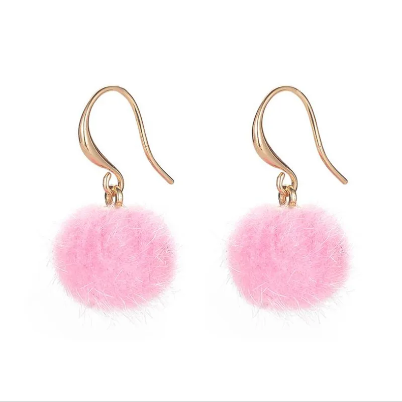 

DoreenBeads Симпатичные разноцветные шариковые помпоны золотые зимние медные серьги-капли для женщин Свадебная вечеринка Клубные Модные ювелир...