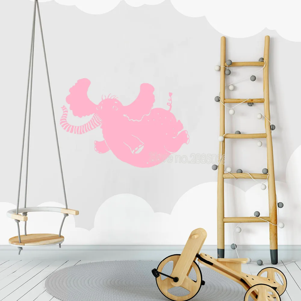 Новейший дизайн узор слон наклейка на стену для детской комнаты виниловые