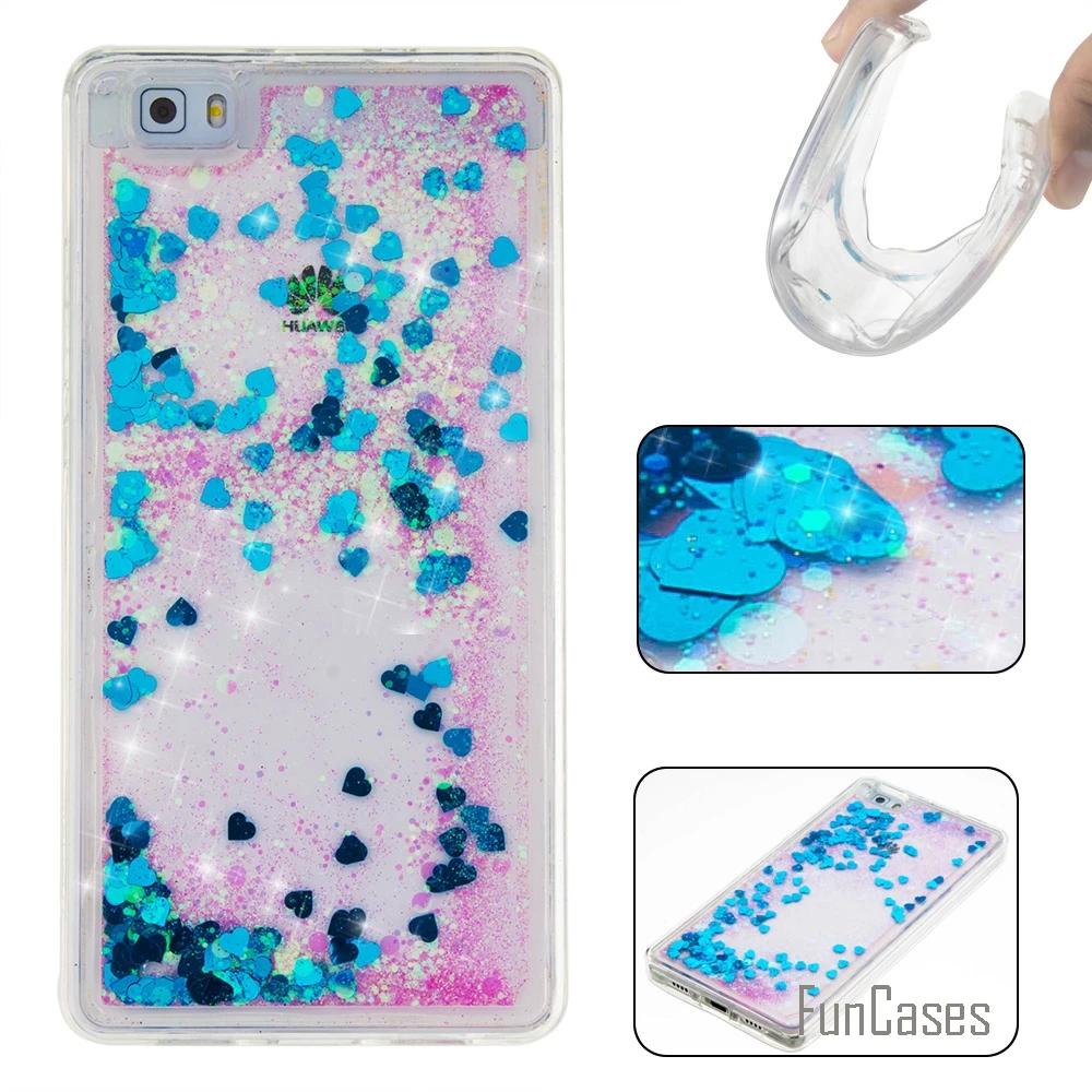 Coque Bling Сердце Любви Звезды Мягкие TPU чехол для телефона Huawei P8 Lite принципиально