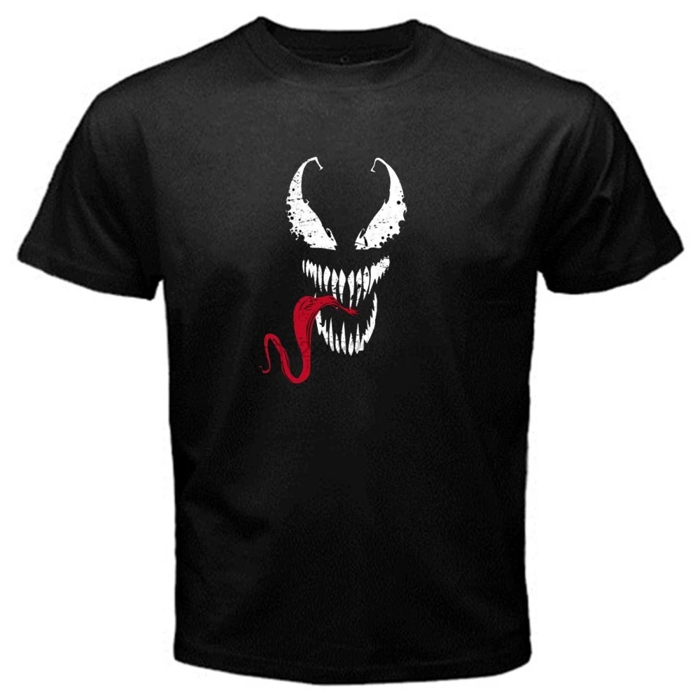 Модные Забавные футболки Venom 1 Человек паук комедия футболка Черная Базовая с