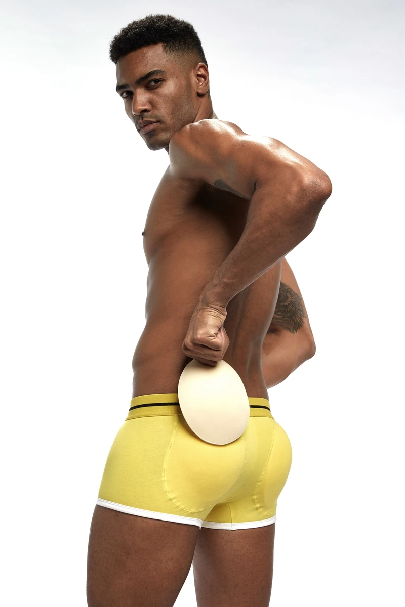 JOCKMAIL, Брендовое, увеличивающее Мужское нижнее белье, боксеры, сексуальные, выпуклость, мягкий, гей, накладка на пенис спереди+ сзади, волшебные ягодицы, съемные, пуш-ап чашки