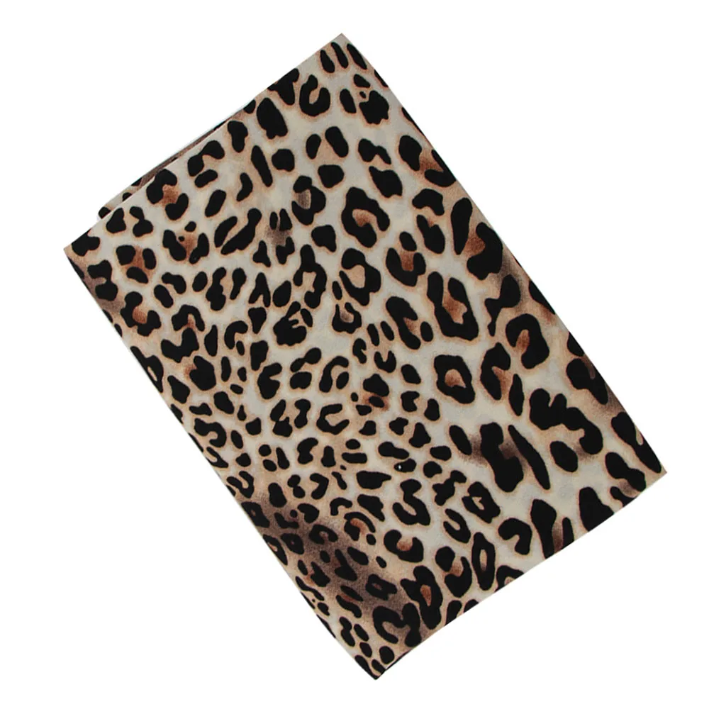 brown leopard IBOWS 45*150 см шелковая шифоновая ткань леопардовая змеиная набивная ткань для DIY одежды платья роскошный мягкий домашний текстильный занавес материал - Цвет: brown leopard