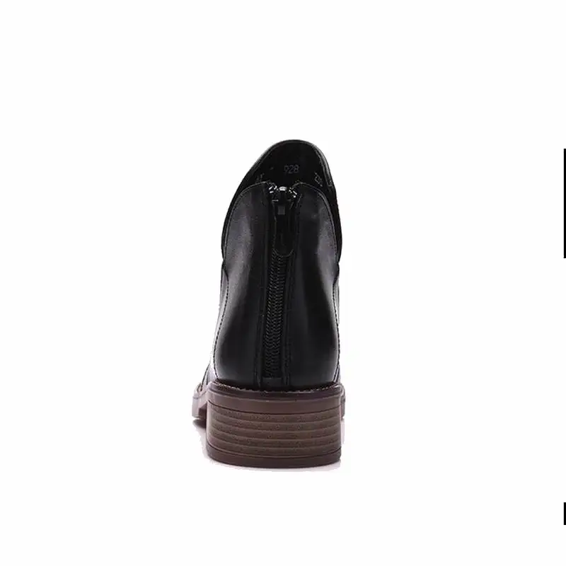 

YAERNI 2018 Women Fashion Vintage Genuine Leather Shoes Female Spring Autumn Platform Ankle Boots Woman Sexy Boots For WomenE691