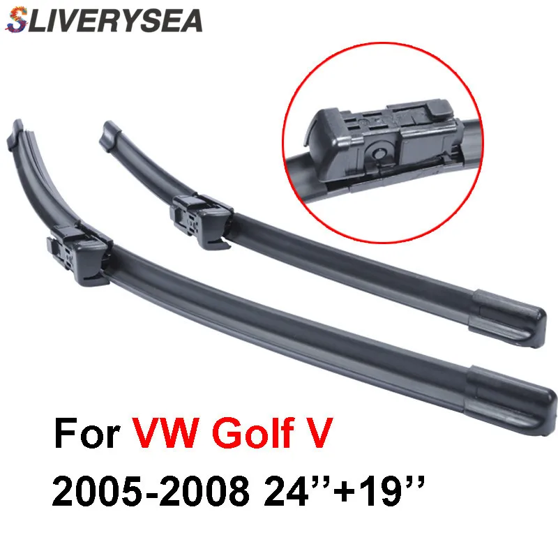 SLIVERYSEA Стеклоочистители Лезвия для Volkswagen VW Golf 5 2005 2008 24' + 19' автомобильные