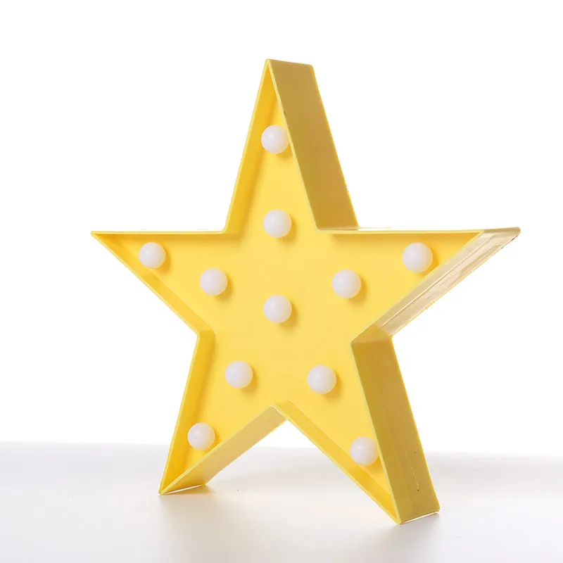 Yellow star Детский подарок, звездная луна, светодиодный светильник, ночник на батарейках, милая игрушка для маленьких детей, декоративная лампа для спальни, внутреннее освещение, 3D - Испускаемый цвет: Yellow star