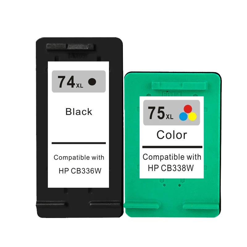 (2 шт./лот) Восстановленный чернильный картридж для HP74 XL CB336WN HP75XL CB338WN использовать