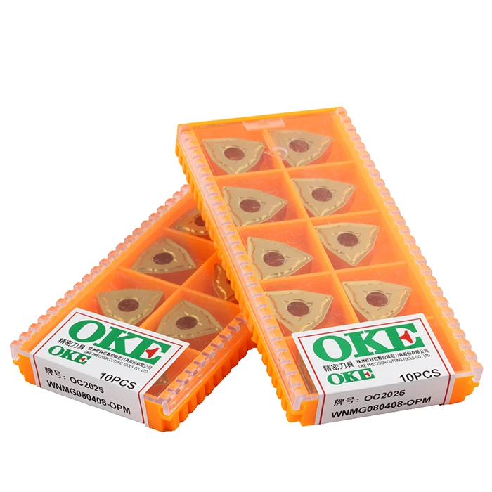 Оригинальное качество OKE 10 шт./лот Высокая точность высокая производительность высокая прочность ЧПУ WNMG080408-OPM OC2025 промышленности карбида вставки