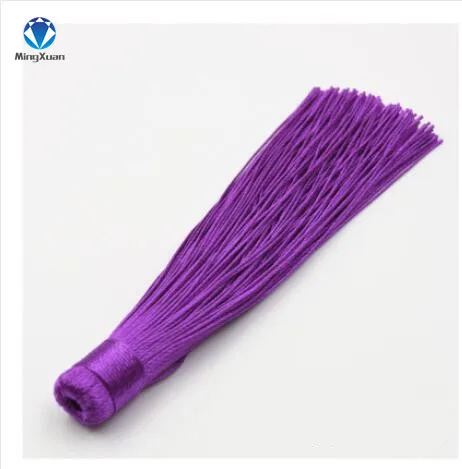 dark purple 10 шт./лот, 12 см, смешанные, хлопковые, шелковые кисточки, серьги, шарм, подвеска, сатиновые кисточки для рукоделия, изготовления ювелирных изделий, материалы - Цвет: dark purple