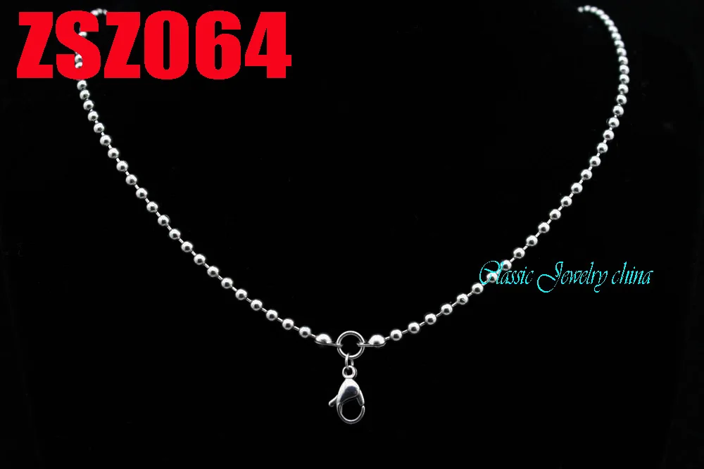 Оригинальное ожерелье из бусин нержавеющей стали с застежкой карабином 3 мм