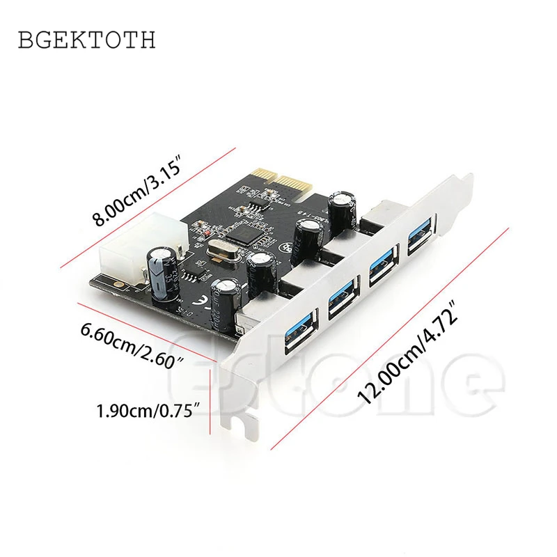 Адаптер BGEKTOTH с 4 портами PCI E на USB 3 0 HUB расширенная карта скорость 5 Гбит/с для