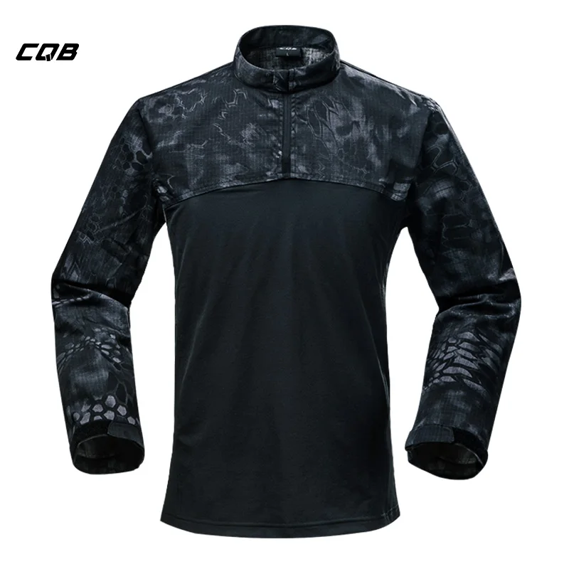 

Мужская армейская рубашка CQB, камуфляжная Лоскутная походная охотничья рубашка с длинным рукавом, тактическая футболка, одежда для рыбалки