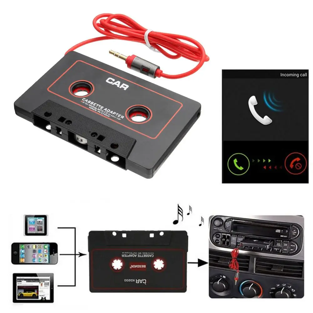 3,5 мм Jack Черный Автомобильный Аудиомагнитола стерео адаптер для CD MP3/4 AUX высокое качество Кассетный адаптер