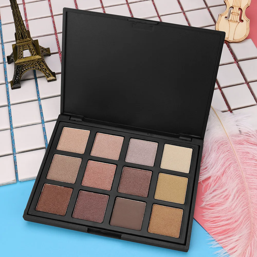 12 цветов дымчатый мерцающий палитра теней для век макияж водонепроницаемый