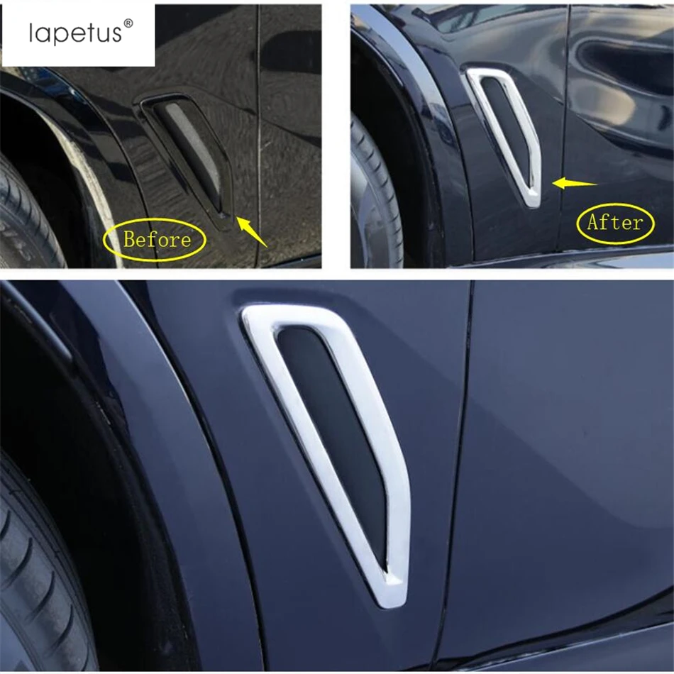 

Lapetus Accessories For BMW X5 G05 2019 - 2021 ABS Chrome Outside Body Fender Leaf AC Air Conditioning Vent Outlet Cover Trim