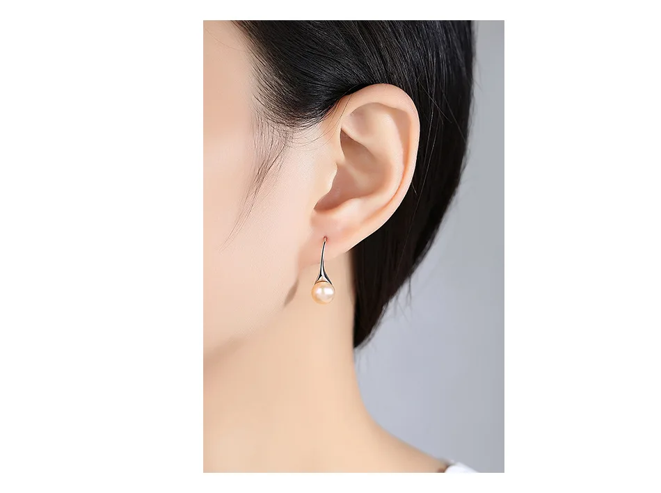 [MeiBaPJ]Natural Freshwater Pearl Fashion Drop Earrings Real 925 Sterling Silver Fine Charm Jewelry for Women | Украшения и