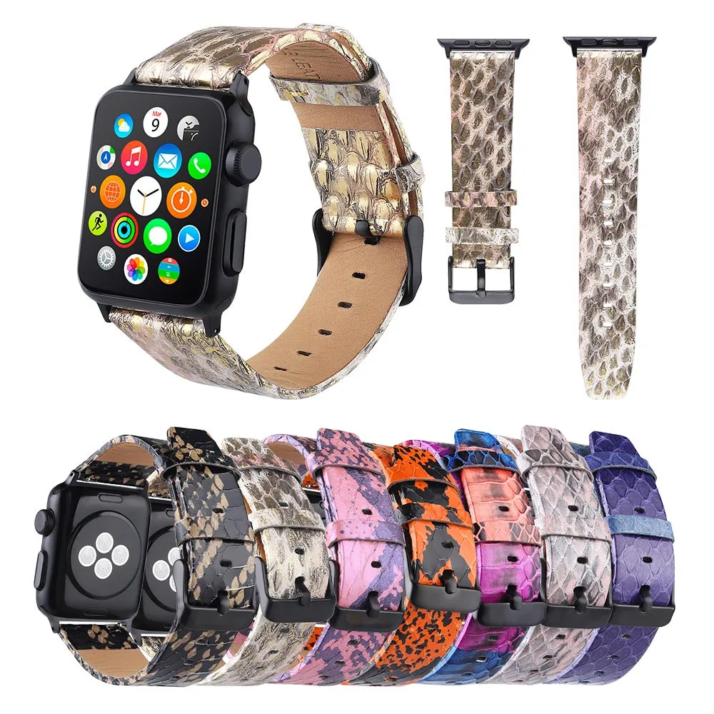 Мода змеиной кожи мягкие наручные браслет ремешок для iwatch Band 44/40/42/38 часов мм Apple