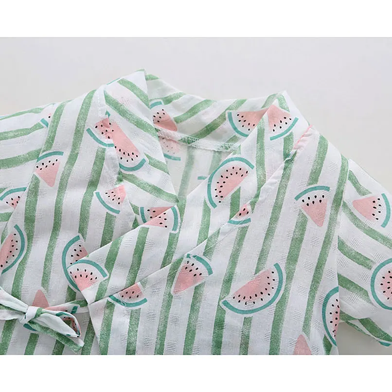 Одежда для новорожденных футболки с принтом фруктов детский летний хлопковый