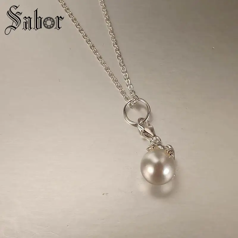 Charm Классический 925 пробы серебристый белый жемчуг и лягушка 3D Diy талисманы подходят браслеты и ожерелья Изготовление ювелирных изделий для женщин - Окраска металла: Charm