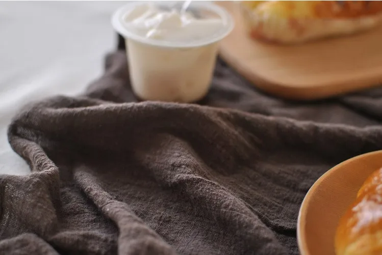 Новая однотонная серо коричневая белая тонкая салфетка из хлопка и льна